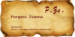 Porgesz Zsanna névjegykártya