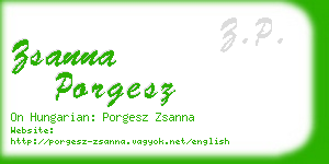 zsanna porgesz business card